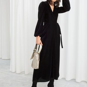 & other stories Velvet wrap dress